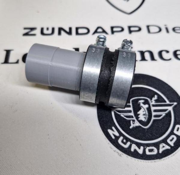 Zündapp Ansaugrohr 284-04.110 für KS 50 mit VM20 - 151 inklusive Maßgenauer Ansauggummi + NORMA Schellen !